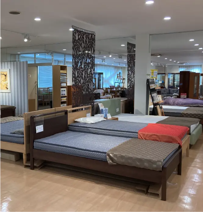 30種類以上のベッドを試せる